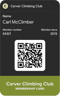 No longer valid: a deprecated Carver digital card with a dark grey background and a green footer, but no expiration date.